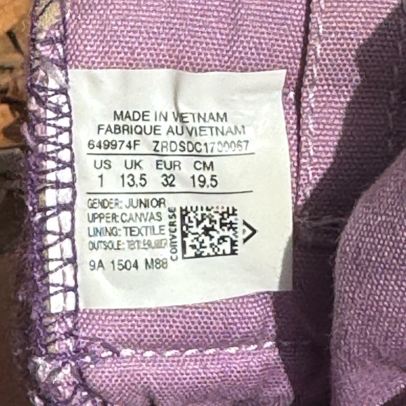 Kids Converse high tops in purple - Picture 9 of 9